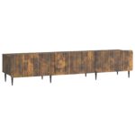 vidaXL TV skrinka Dymový dub 147 x 34,5 x 32 cm Kompozitné drevo – Obrázok 2