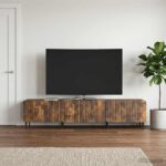vidaXL TV skrinka Dymový dub 147 x 34,5 x 32 cm Kompozitné drevo – Obrázok 4