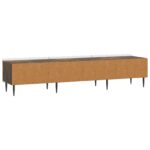 vidaXL TV skrinka Dymový dub 147 x 34,5 x 32 cm Kompozitné drevo – Obrázok 8