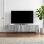vidaXL TV skrinka Sivá sonoma 147 x 34,5 x 32 cm Kompozitné drevo