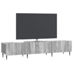 vidaXL TV skrinka Sivá sonoma 147 x 34,5 x 32 cm Kompozitné drevo – Obrázok 3