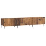 vidaXL TV skrinka Staré drevo 147 x 34,5 x 32 cm Kompozitné drevo – Obrázok 2