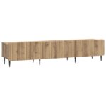 vidaXL TV skrinka Dub artisan 147 x 34,5 x 32 cm Kompozitné drevo – Obrázok 2
