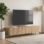 vidaXL TV skrinka Dub artisan 147 x 34,5 x 32 cm Kompozitné drevo – Obrázok 4