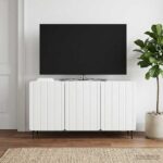 vidaXL TV skrinka Biela 99 x 34,5 x 52 cm Kompozitné drevo – Obrázok 4