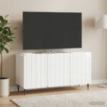 vidaXL TV skrinka Biela s vysokým leskom 99 x 34,5 x 52 cm