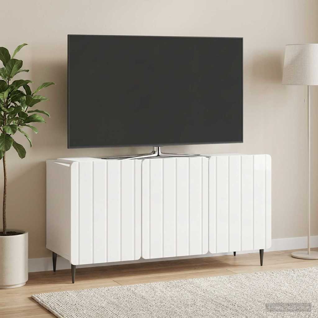 894489_1.jpg vidaXL TV skrinka Biela s vysokým leskom 99 x 34,5 x 52 cm – Obrázok 1