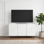 vidaXL TV skrinka Biela s vysokým leskom 99 x 34,5 x 52 cm – Obrázok 4