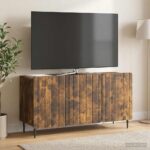 vidaXL TV skrinka Dymový dub 99 x 34,5 x 52 cm Kompozitné drevo