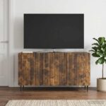 vidaXL TV skrinka Dymový dub 99 x 34,5 x 52 cm Kompozitné drevo – Obrázok 4
