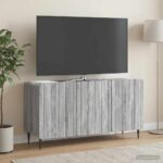 vidaXL TV skrinka Sivá sonoma 99 x 34,5 x 52 cm Kompozitné drevo – Obrázok 4
