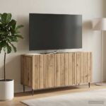 vidaXL TV skrinka Dub artisan 99 x 34,5 x 52 cm Kompozitné drevo – Obrázok 4