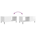 vidaXL Konferenčný stolík Biela s vysokým leskom 90 x 50 x 40 cm – Obrázok 10