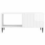 vidaXL Konferenčný stolík Biela s vysokým leskom 90 x 50 x 40 cm – Obrázok 5
