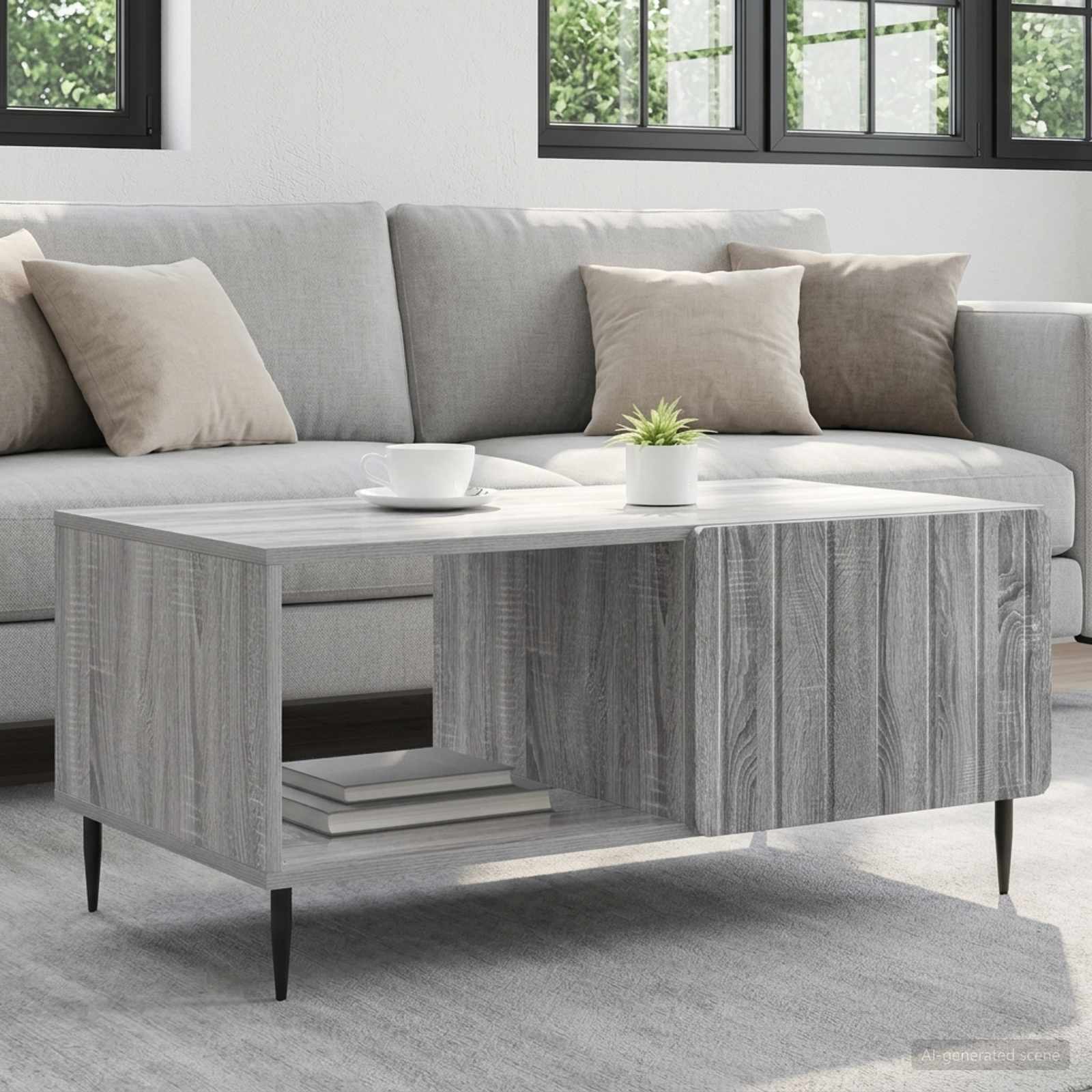 894501_1.jpg vidaXL Konferenčný stolík Sivý Sonoma 90 x 50 x 40 cm Kompozitné drevo – Obrázok 1