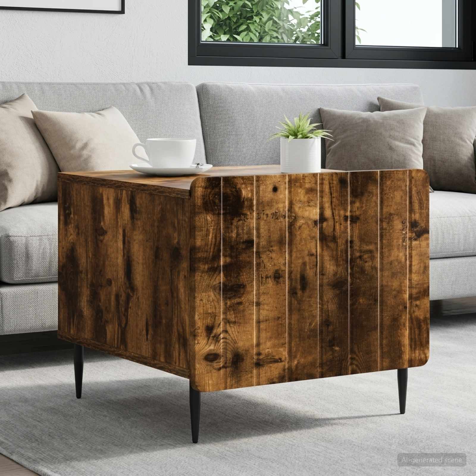 894510_1.jpg vidaXL Konferenčný stolík Dymový dub 49 x 50 x 42 cm Kompozitné drevo – Obrázok 1