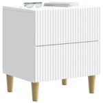 vidaXL Nočný stolík Biela 43 x 34,5 x 48 cm Kompozitné drevo – Obrázok 2