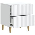 vidaXL Nočný stolík Biela 43 x 34,5 x 48 cm Kompozitné drevo – Obrázok 3