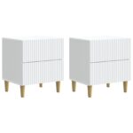 vidaXL Nočný stolík 2 pcs Biela 43 x 34,5 x 48 cm Kompozitné drevo