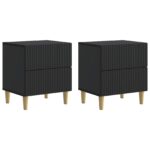 vidaXL Nočný stolík 2 pcs Čierna 43 x 34,5 x 48 cm Kompozitné drevo