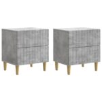 vidaXL Nočný stolík so zásuvkou 2 pcs Betónovo sivá 43 x 34,5 x 48 cm
