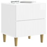 vidaXL Nočný stolík 2 pcs Biela s vysokým leskom 43 x 34,5 x 48 cm – Obrázok 2