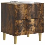 vidaXL Nočný stolík so zásuvkou 2 pcs Dymový dub 43 x 34,5 x 48 cm – Obrázok 2