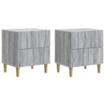 vidaXL Nočný stolík so zásuvkou 2 pcs Sivá sonoma 43 x 34,5 x 48 cm