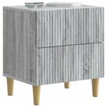vidaXL Nočný stolík so zásuvkou 2 pcs Sivá sonoma 43 x 34,5 x 48 cm – Obrázok 2