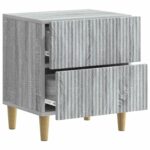 vidaXL Nočný stolík so zásuvkou 2 pcs Sivá sonoma 43 x 34,5 x 48 cm – Obrázok 4