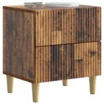 vidaXL Nočný stolík Staré drevo 43 x 34,5 x 48 cm Kompozitné drevo – Obrázok 2