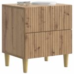 vidaXL Nočný stolík so zásuvkou 2 pcs Dub artisan 43 x 34,5 x 48 cm – Obrázok 2