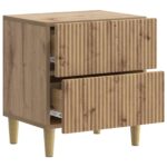 vidaXL Nočný stolík so zásuvkou 2 pcs Dub artisan 43 x 34,5 x 48 cm – Obrázok 4