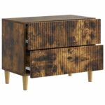 vidaXL Nočný stolík Dymový dub 62 x 34,5 x 48 cm Kompozitné drevo – Obrázok 3
