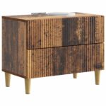 vidaXL Nočný stolík Staré drevo 62 x 34,5 x 48 cm Kompozitné drevo – Obrázok 2