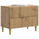 vidaXL Nočný stolík Dub artisan 62 x 34,5 x 48 cm Kompozitné drevo – Obrázok 2
