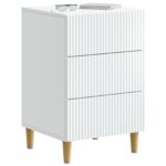 vidaXL Nočný stolík Biela 43 x 41 x 66,5 cm Kompozitné drevo – Obrázok 2