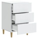 vidaXL Nočný stolík Biela 43 x 41 x 66,5 cm Kompozitné drevo – Obrázok 3