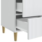 vidaXL Nočný stolík Biela 43 x 41 x 66,5 cm Kompozitné drevo – Obrázok 8