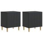vidaXL Nočný stolík 2 pcs Čierna 43 x 34,5 x 50 cm Kompozitné drevo