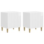 vidaXL Nočný stolík 2 pcs Biela s vysokým leskom 43 x 34,5 x 50 cm