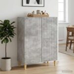 vidaXL Servírovacia skriňa Betónovo sivá 66 x 34,5 x 90 cm