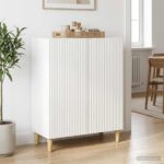 vidaXL Servírovacia skriňa Biela s vysokým leskom 66 x 34,5 x 90 cm – Obrázok 4