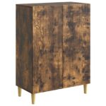 vidaXL Servírovacia skriňa Dymový dub 66 x 34,5 x 90 cm – Obrázok 2