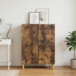 vidaXL Servírovacia skriňa Dymový dub 66 x 34,5 x 90 cm – Obrázok 4