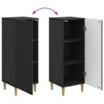 vidaXL Servírovacia skriňa Čierna 33 x 34,5 x 90 cm Kompozitné drevo – Obrázok 11