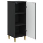 vidaXL Servírovacia skriňa Čierna 33 x 34,5 x 90 cm Kompozitné drevo – Obrázok 5