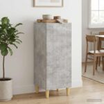 vidaXL Servírovacia skriňa Betónovo sivá 33 x 34,5 x 90 cm – Obrázok 4