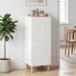 vidaXL Servírovacia skriňa Biela s vysokým leskom 33 x 34,5 x 90 cm