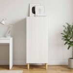 vidaXL Servírovacia skriňa Biela s vysokým leskom 33 x 34,5 x 90 cm – Obrázok 4